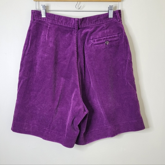 Vintage 90s American Eagle Corduroy Bermuda Shorts | High Rise Purple 31 - Picture 5 of 8